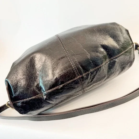 Hobo International Shelia Drop Handle Black Leather Handbag Small Size - Picture 4 of 5